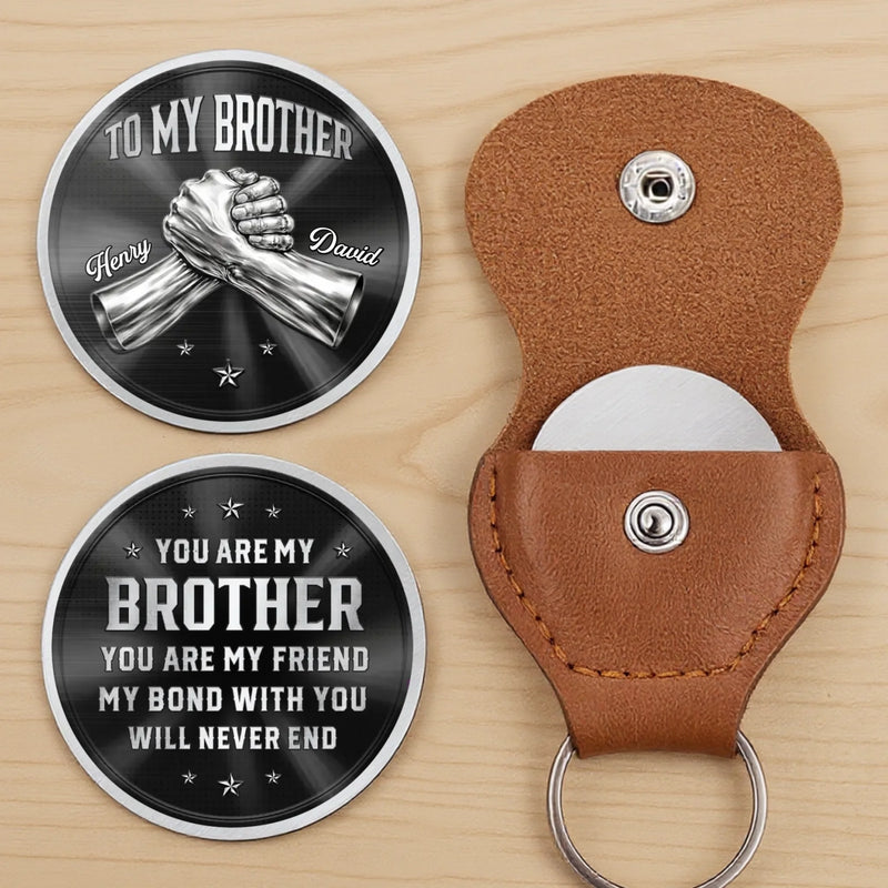 Custom Pocket Hug - Personalized Birthday Gifts For Brother - Brotherhood Stronger Than Time