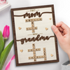 Custom Scrabble 2-Layered Wooden Plaque - Personalized Mother's Day Birthday Gifts For Mom, Grandma - Our love In Every Letter