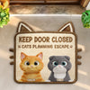 Custom Shaped Doormat - Personalized Birthday Gifts For Cat Lovers, Cat Mom And Dad - Curious Cats At Work