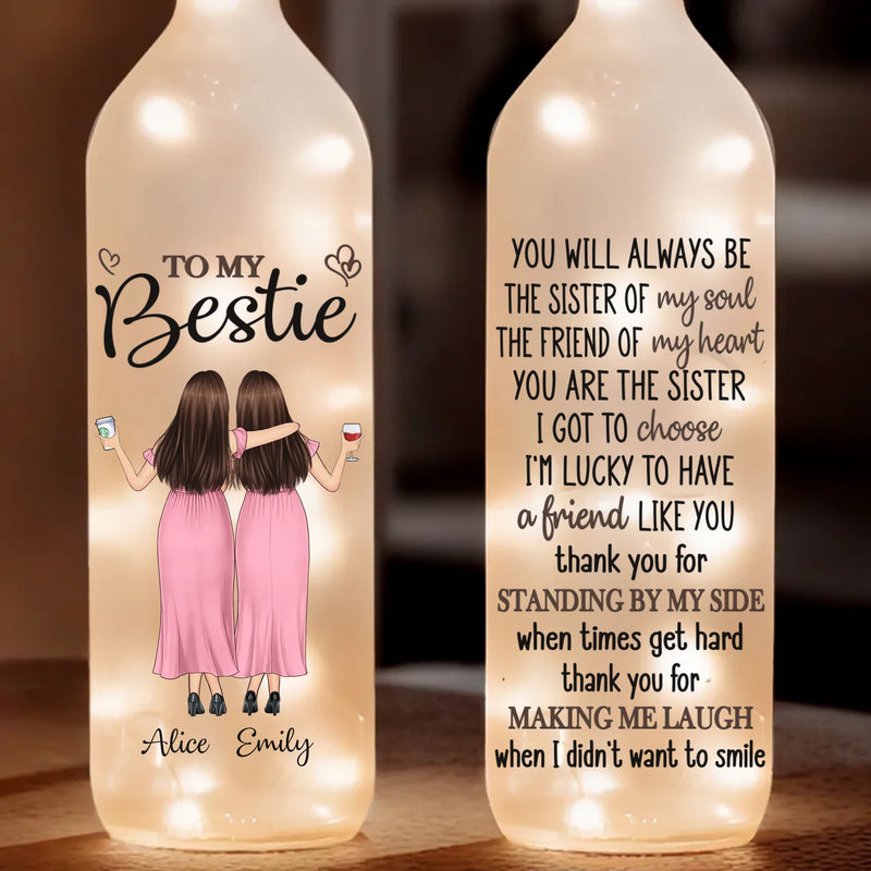 Laughter Is Our Language - Bestie Personalized Custom Bottle Lamp - Gift For Best Friends, BFF, Sisters
