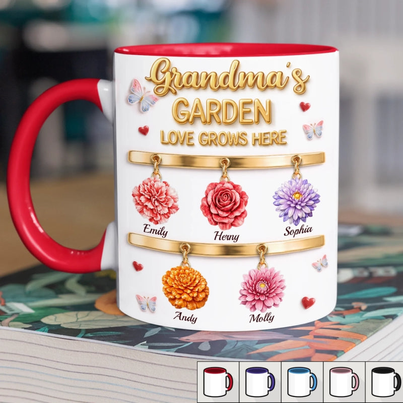 Custom 3D Inflated Effect Printed Accent Mug - Personalized Mother's Day Gifts For Mom, Grandma - Grandma Love Never Fails