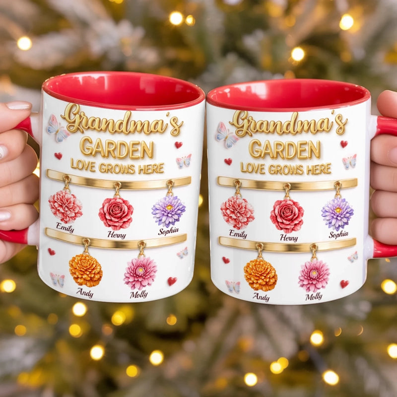 Custom 3D Inflated Effect Printed Accent Mug - Personalized Mother's Day Gifts For Mom, Grandma - Grandma Love Never Fails