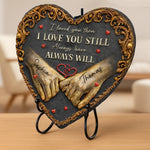 Custom Heart Shaped Stone With Stand - Personalized Anniversary Wedding Gifts For Husband And Wife, Him And Her - Endlessly Yours