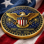 Commemorative Keepsake Coin - America 250th Anniversary Gifts For Women, Men - Celebrating Liberty Together