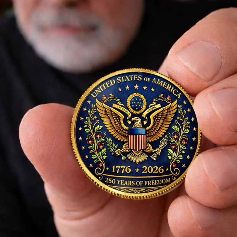 Commemorative Keepsake Coin - America 250th Anniversary Gifts For Women, Men - Strong Roots Bright Future