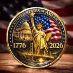Commemorative Keepsake Coin - America 250th Anniversary Gifts For Women, Men - United In Courage And Glory