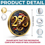 Commemorative Keepsake Coin - America 250th Anniversary Gifts For Women, Men - United By Freedom, Driven By Pride
