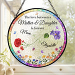 Custom Stained Glass Window Hanging Suncatcher - Personalized Mother's Day Gifts For Mom, Daughter - A Bond Like No Other
