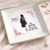 A Sweet Ending To The New Beginning - Family Personalized Custom Jewelry Dish - Graduation Gift For Family Members, Siblings, Brothers, Sisters