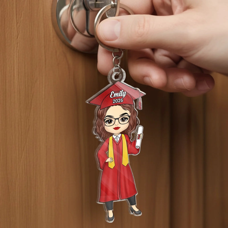 You Belived You Could So You Did - Family Personalized Custom Shaped Acrylic Keychain - Graduation Gift For Family Members, Siblings, Brothers, Sisters