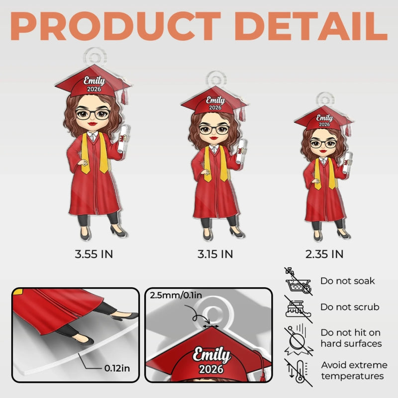 You Belived You Could So You Did - Family Personalized Custom Shaped Acrylic Keychain - Graduation Gift For Family Members, Siblings, Brothers, Sisters