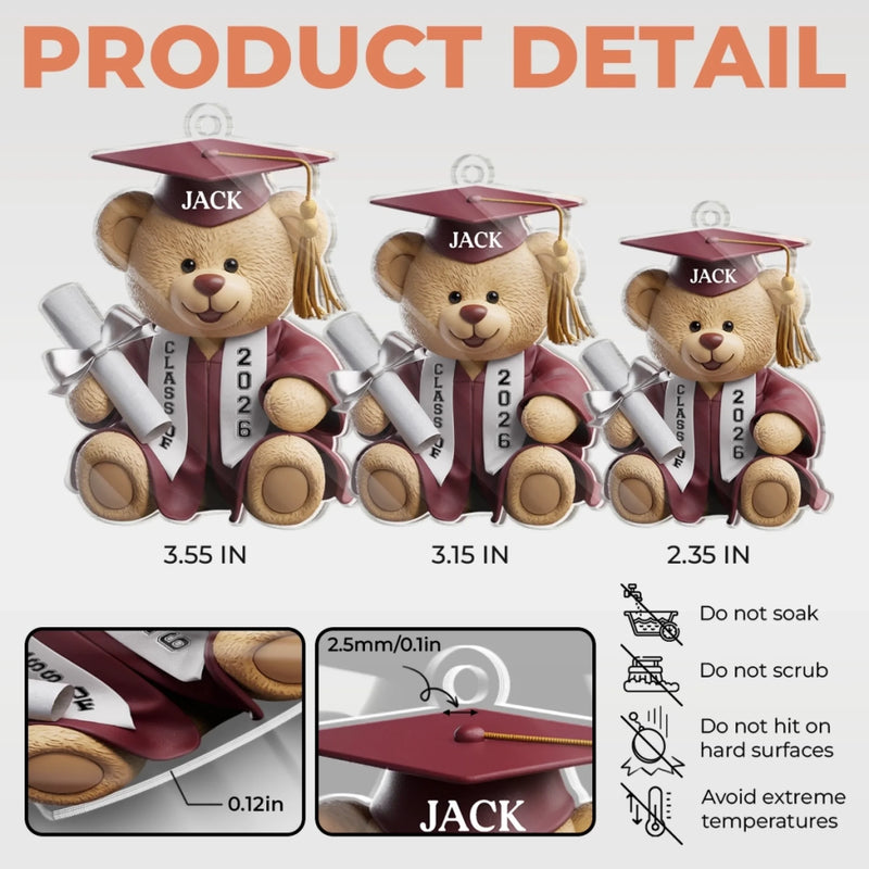 Pawsitively Proud Graduate - Family Personalized Custom Shaped Acrylic Keychain - Graduation Gift For Family Members, Siblings, Brothers, Sisters
