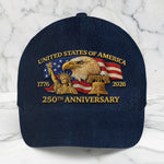 Custom Hat, All Over Print Classic Cap - Personalized America 250th Anniversary Gifts For Women, Men - United In Brave Tradition
