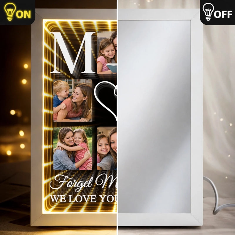 Custom Photo Infinity Mirror Light Box - Personalized Mother's Day Birthday Gifts For Mom - Love You Every Single Day