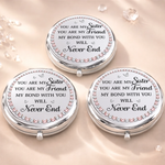 Custom Compact Mirror - Personalized Best Friend Birthday Gifts For Women, Besties, Sisters, BFF - Pinky Promise, Forever
