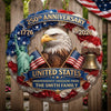 Custom Wood Sign - Personalized America 250th Anniversary Gifts For Mom, Dad, Brother, Sister, Kids - Born Free Living Proud
