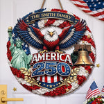 Custom Wood Sign - Personalized America 250th Anniversary Gifts For Mom, Dad, Brother, Sister, Kids - Honor The Spirit Within