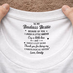 Custom Inside Neck Print T-Shirt - Personalized Best Friend Birthday Gifts For Women, Besties, Sisters, BFF  - Soul Sister, No DNA Needed