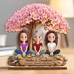 Custom 2-Layered Wooden Plaque - Personalized Mother's Day Birthday Gifts For Mom, Daughter - A Bond That Blooms Forever