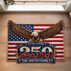 Custom Shaped Doormat - Personalized America 250th Anniversary Gifts For Mom, Dad, Brother, Sister, Kids - Freedom Lives In Every Heart