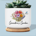 Custom Name Grandma's Garden Gifts for Grandma - Personalized Ceramic Plant Pot