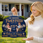 Custom Name Pool Patio Decor - Personalized Wood Sign