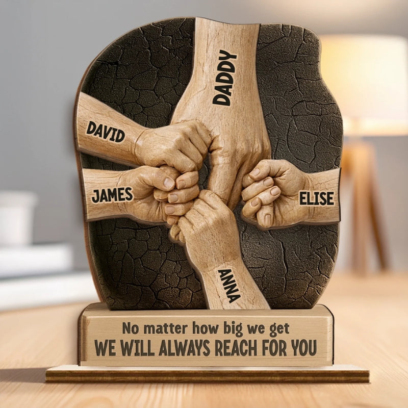 Custom 2-Layered Wooden Plaque - Personalized Father's Day Birthday Gifts For Dad, Grandpa - Dad And Grandpa Our Pride