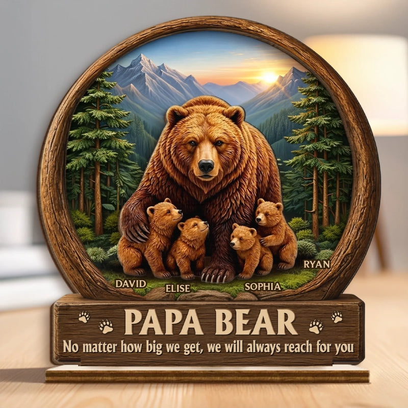Custom 2-Layered Wooden Plaque - Personalized Father's Day Birthday Gifts For Dad, Grandpa - Grandpa And Dad Forever Loved