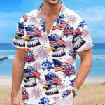 Custom Unisex Tropical Hawaiian Aloha Shirt - Personalized America 250th Anniversary Gifts For Women, Men - Freedom Lights The Future