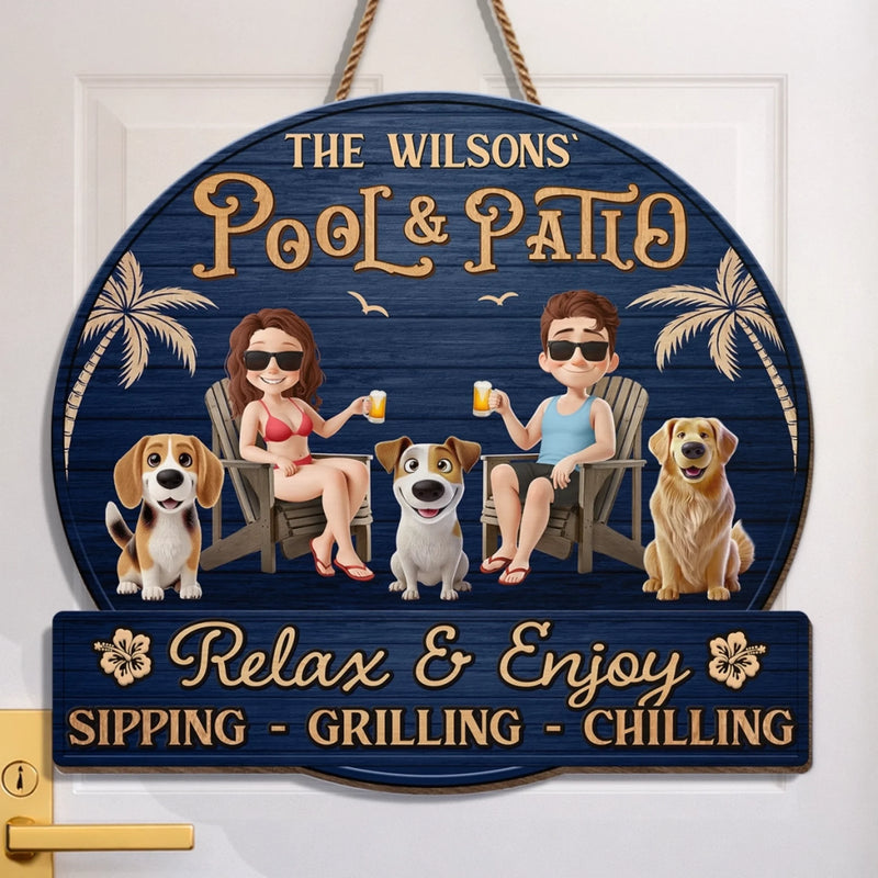 Custom Wood Sign - Personalized Anniversary Wedding Gifts For Husband And Wife, Dog Cat Lovers - Love Grows With Our Pets