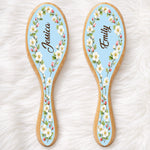 Custom Birth Month Flower Hair Brush - Personalized Thank You Graduation Birthday Gifts For Her, Friends, Sisters, Daughters, Mother, Bridesmaid - Besties Make Life Brighter