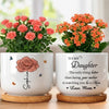 Her Love Blooms In Every Season - Family Personalized Custom Home Decor Ceramic Plant Pot - Mother's Day, House Warming Gift For Mom, Daughter
