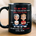 Custom Black Mug - Personalized Birthday Gifts For Mom, Dad, Daughter, Son - My Son My Greatest Pride