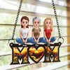 Connected By Love, Guided By Mom - Family Personalized Window Hanging Suncatcher Ornament - Mother's Day, Gift For Mom, Grandma