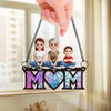 Connected By Love, Guided By Mom - Family Personalized Window Hanging Suncatcher Ornament - Mother's Day, Gift For Mom, Grandma