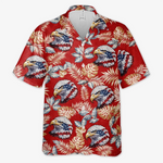 Custom Unisex Tropical Hawaiian Aloha Shirt - Personalized America 250th Anniversary Gifts For Women, Men - United In Brave Spirit 🇺🇸