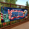 Custom Polyester Outdoor Banner - Personalized America 250th Anniversary Gifts For Mom, Dad, Brother, Sister, Kids - Built On Strength And Honor