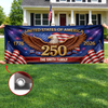 Custom Polyester Outdoor Banner - Personalized America 250th Anniversary Gifts For Mom, Dad, Brother, Sister, Kids - Freedom Carries Us Forward