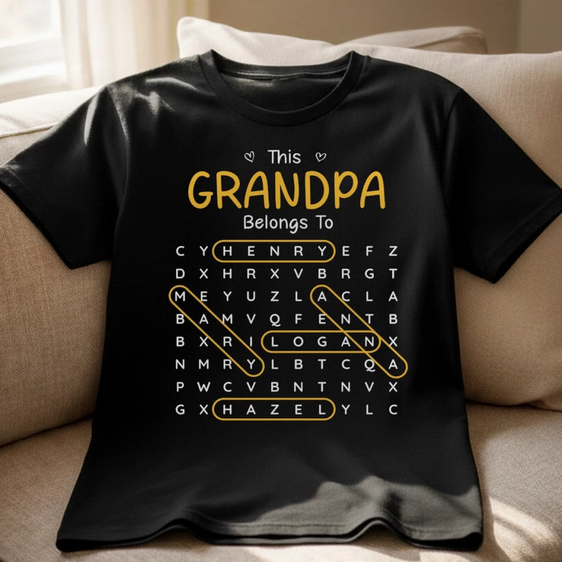 Custom Word Search Puzzle Unisex T-shirt, Premium T-shirt, Hoodie - Personalized Father's Day Birthday Gifts For Dad, Grandpa - Dad You Are Our Hero
