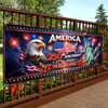 Custom Polyester Outdoor Banner - Personalized America 250th Anniversary Gifts For Mom, Dad, Brother, Sister, Kids - United In Freedom
