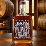 Custom Liquor Decanter - Personalized Father's Day Birthday Gifts For Dad, Grandpa - Forever Thankful For Dad