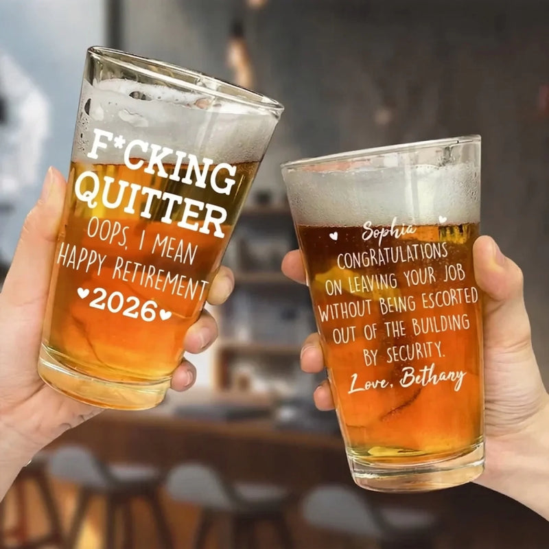 Now You Can Do Nothing All Day - Coworker Personalized Custom Beer Glass - Appreciation, Retirement Gift For Coworkers, Work Friends, Colleagues