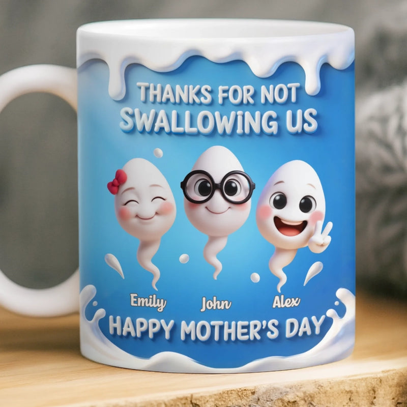 Custom 3D Inflated Effect Printed Mug - Personalized Funny Mother's Day Birthday Gifts For Mom - The Chaos Squad Says Hi