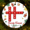 Custom Scrabble Ceramic Ornament - Personalized Christmas Birthday Gifts For Mom, Dad, Brother, Sister, Kids - Home Is Built On Love