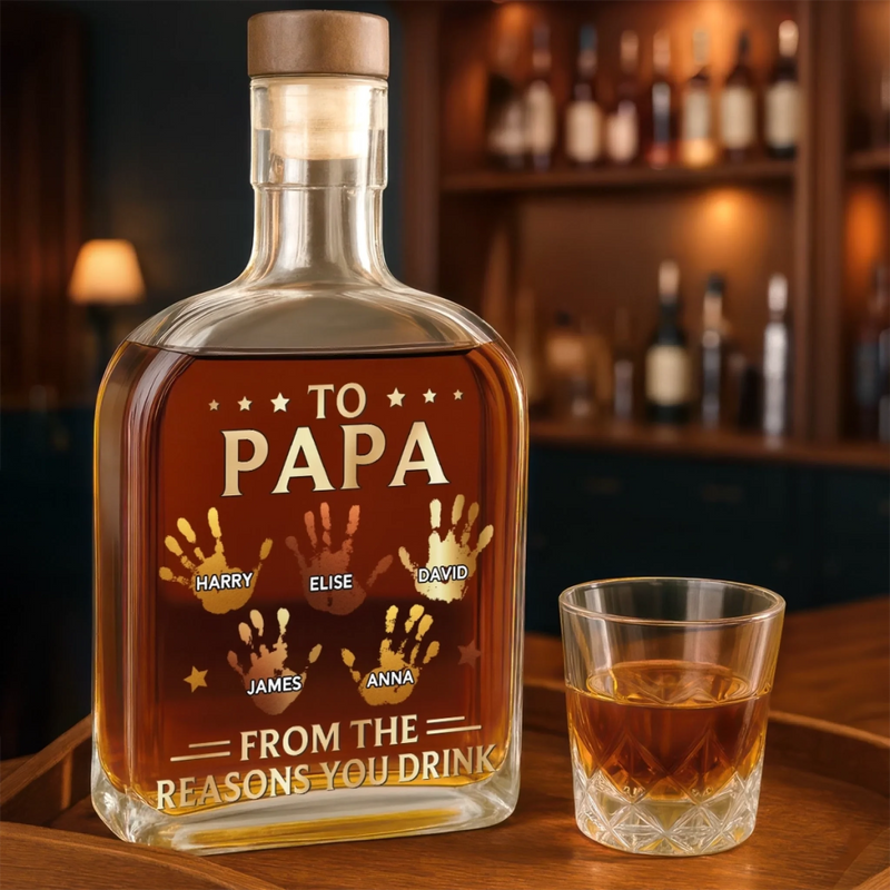 Custom Liquor Decanter - Personalized Father's Day Birthday Gifts For Dad, Grandpa - From The Reasons You Drink