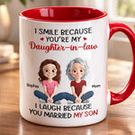 Custom Accent Mug - Personalized Birthday Gifts For Daughter-In-Law - Lucky To Call You Family