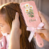 Custom Birth Month Flower Paddle Hair Brush - Personalized Thank You Graduation Birthday Gifts For Her, Friends, Sisters, Daughters, Mother, Bridesmaid - A Touch Of Floral Charm