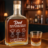 Custom Liquor Decanter - Personalized Father's Day Birthday Gifts For Dad, Grandpa - Dad Always Leads With Love