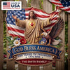 Custom Wood Sign - Personalized America 250th Anniversary Gifts For Mom, Dad, Brother, Sister, Kids - God Bless America Forever