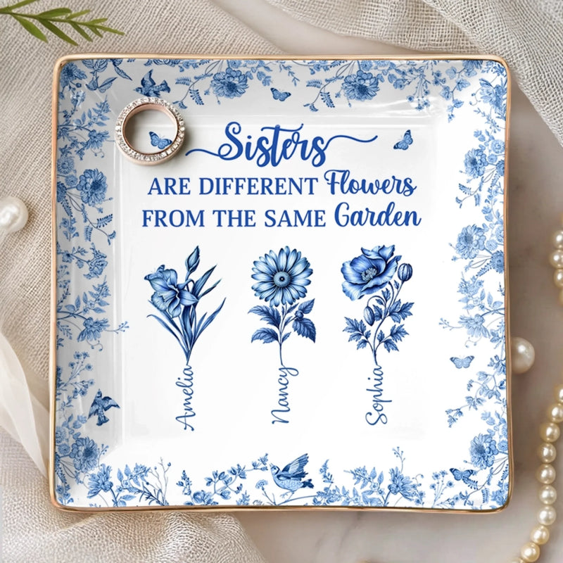 Custom Full-Print Jewelry Dish - Personalized Best Friend Birthday Gifts For Women, Besties, Sisters, BFF - A Garden Called Sisterhood